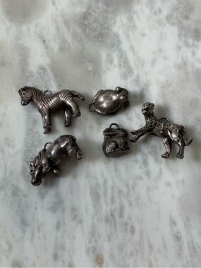 Vintage sterling silver animal charms 5 pieces